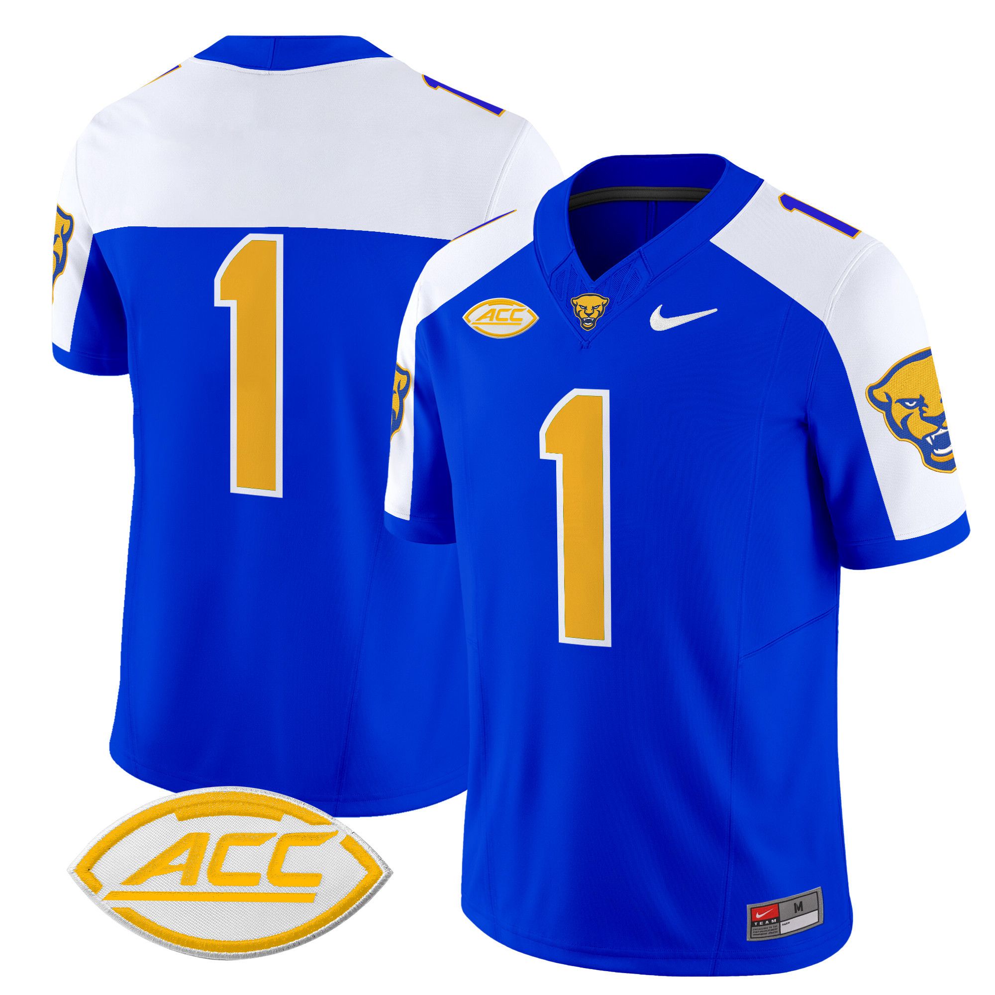 Men Pittsburgh Panthers #1 No Name Blue Nike 2024 Vapor Limited NCAA Jersey->more ncaa teams->NCAA Jersey